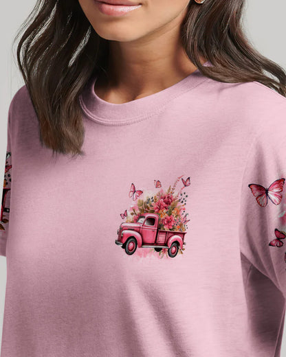 Christianartbag 3D T-Shirt For Women - Pink Vintage Truck Faith T-Shirt – Embrace Your Belief in Style - CABCLT01130324.