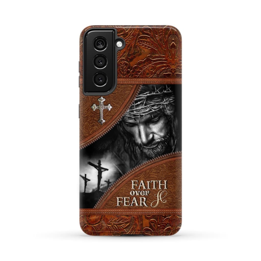 Christianartbag Phone Case, Jesus Christ Faith Over Fear, Personalized Phone Case, Christian Phone Case,  Jesus Phone Case,  Bible Verse Phone Case. - Christian Art Bag