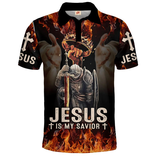 Christianartbag Polo Shirt, Jesus Christ Is My Savior Polo Shirt, Christian Shirts & Shorts, CABPLS01270723. - Christian Art Bag