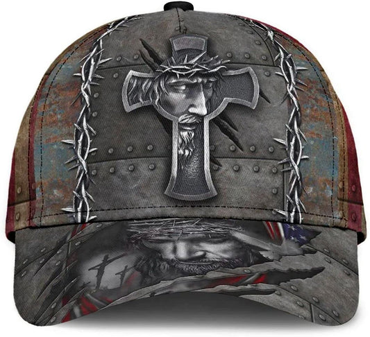 Christianartbag Hat, Personalized Name Classic Cap with Jesus Cross Crucifixion Of Jesus Design, Personalized Hat, Christian Hat, CABHAT19141223. - Christian Art Bag