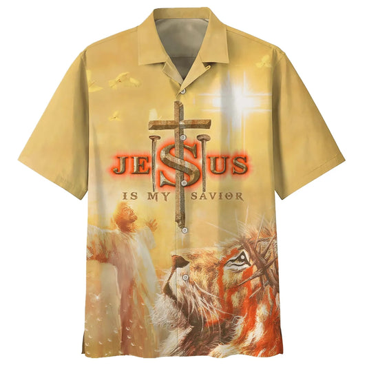 Christianartbag Hawaiian Shirt, Jesus Is My Savior Hawaiian Shirt - Jesus Arms Wide Open Hawaiian Shirts, Christian Hawaiian Shirts For Men & Women. - Christian Art Bag
