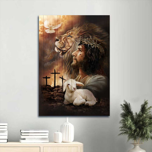 Triumph of the Spirit Canvas Art - CHRISTIANARTBAG | Jesus, Lion & Lamb Divine Presence Wall Decor
