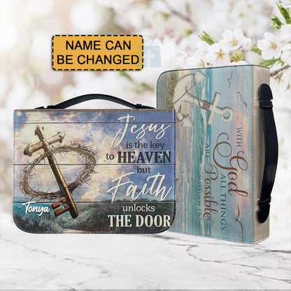 Christianartbag Bible Cover, With GOD All Things Bible Cover, Personalized Bible Cover, Anchor Key Sea Bible Cover, Christian Gifts, CAB14081123. - Christian Art Bag