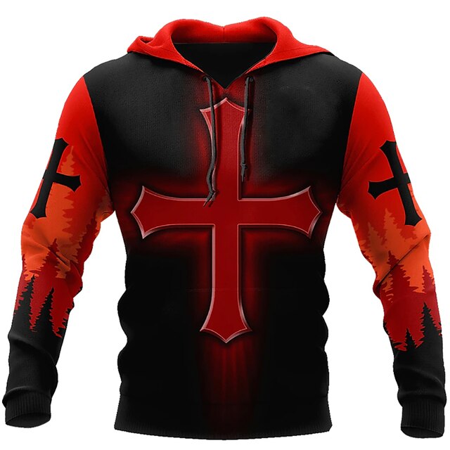 Christianartbag Clothing, Unisex Hoodie Cross and Lion 3D, Christian 3D T-Shirt, Christian 3D Hoodie, Christian 3D Sweater, Personalized Hoodies. - Christian Art Bag