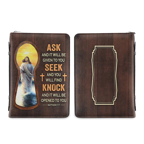 Christianartbag Bible Cover, Knock And It Will Be Opened To You Matthew 7:7, Personalized Bible Cover, Gifts For Women, Christmas Gift, CABBBCV04090823. - Christian Art Bag