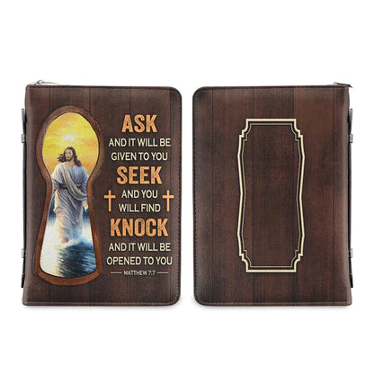 Christianartbag Bible Cover, Knock And It Will Be Opened To You Matthew 7:7, Personalized Bible Cover, Gifts For Women, Christmas Gift, CABBBCV04090823. - Christian Art Bag