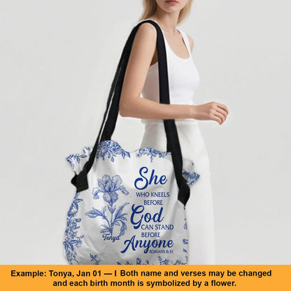 Personalized Large Oxford Fabric Tote Bag – Christian Bible Verse Shoulder Bag with Custom Name & Scripture – CHRISTIANARTBAG