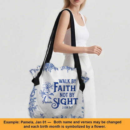 Personalized Large Oxford Fabric Tote Bag – Christian Bible Verse Shoulder Bag with Custom Name & Scripture – CHRISTIANARTBAG