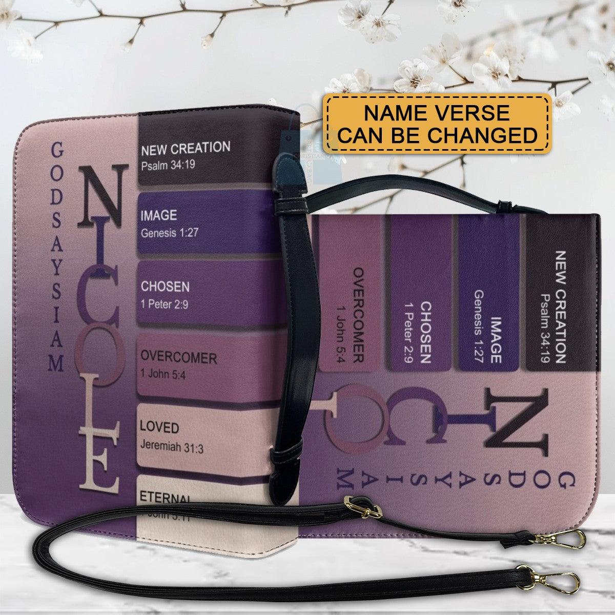 CHRISTIANARTBAG Bible Cover - Uncover the sacred meaning of your name - Custom Color - Personalized Bible Cover, CABBBCV01100226