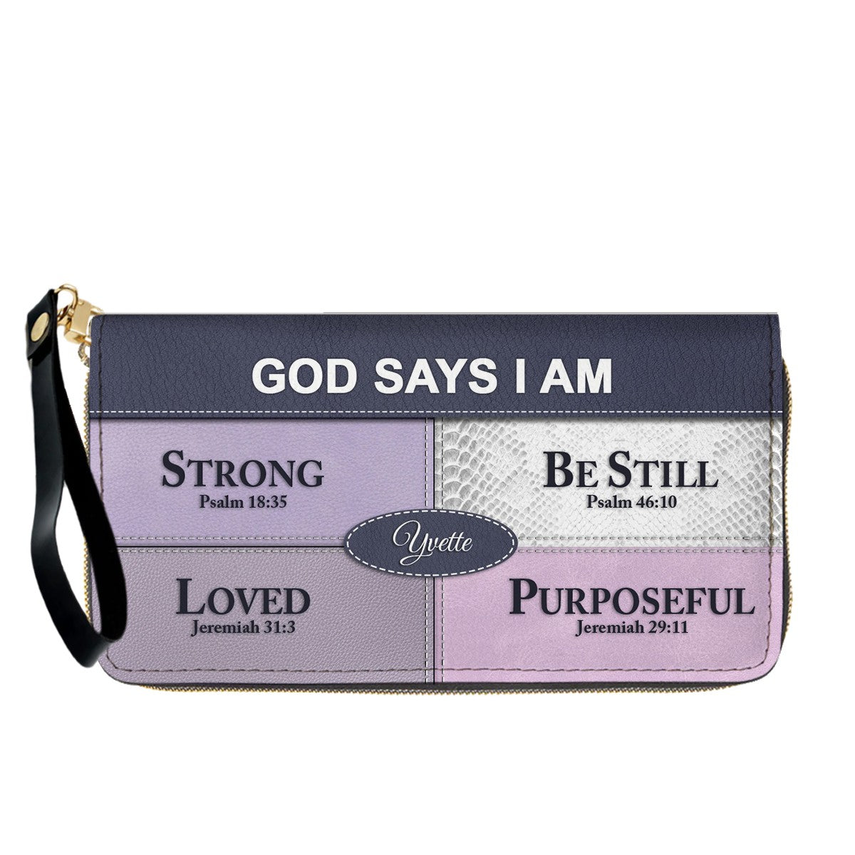 Personalized “God Says I Am” Leather Handbag for Christian Women – Custom Name & Color | CHRISTIANARTBAG 0111825