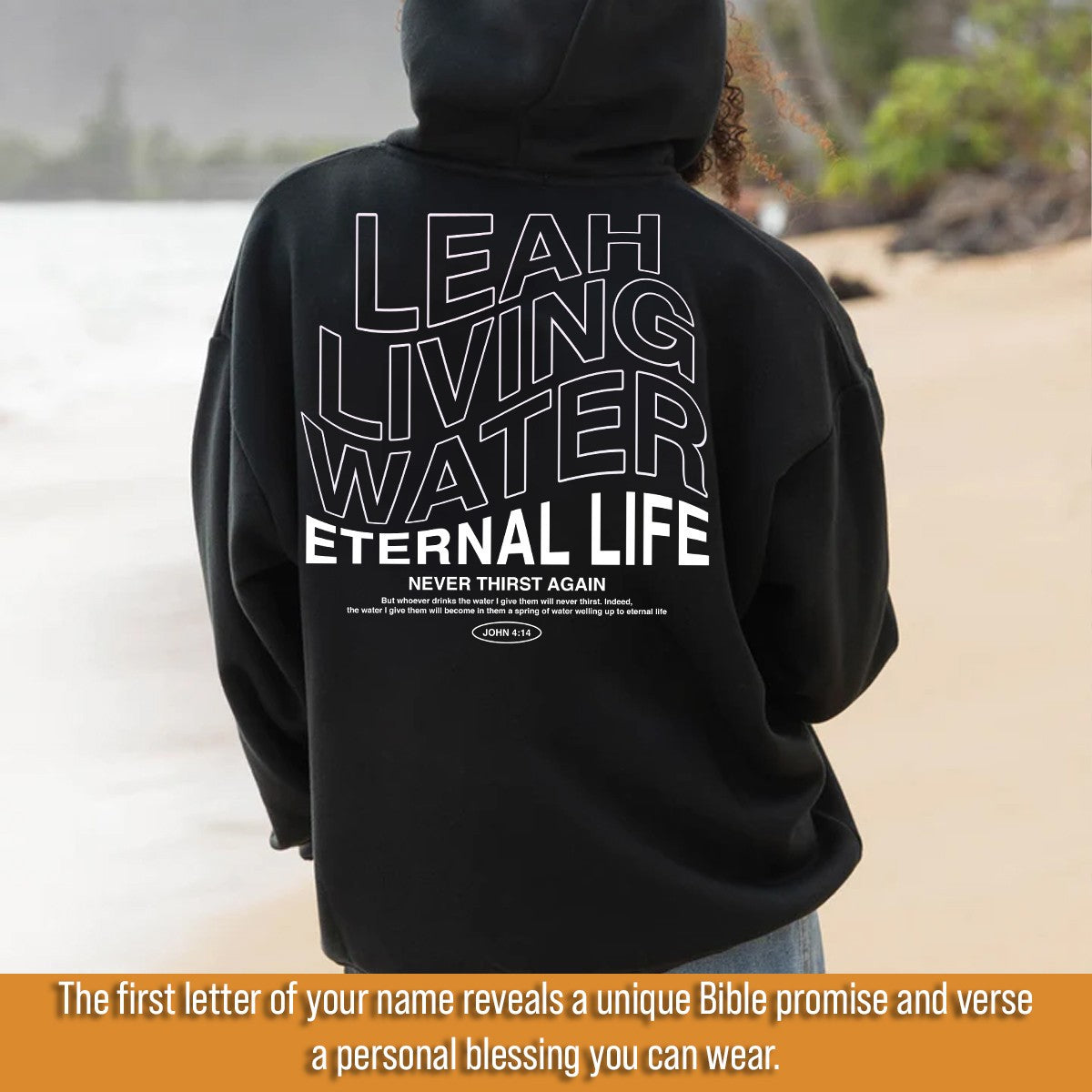 A Name Filled with Faith – Living Water, Grace, Eternal Life | Personalized Bible Verse T-Shirt