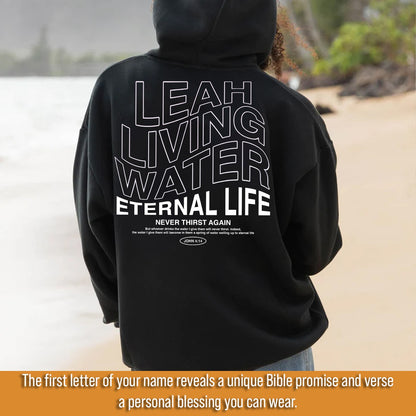 A Name Filled with Faith – Living Water, Grace, Eternal Life | Personalized Bible Verse T-Shirt