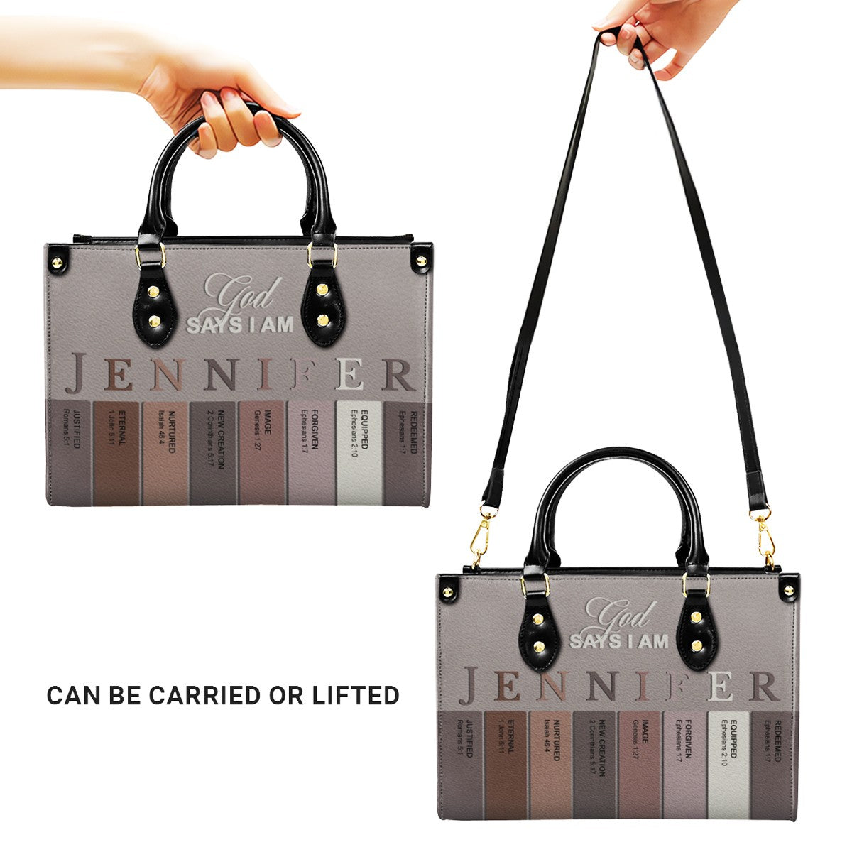 CHRISTIANARTBAG Personalized Leather Handbag Set with Custom [Name] & Bible Verses - Custom Gift for Women CAB01082526