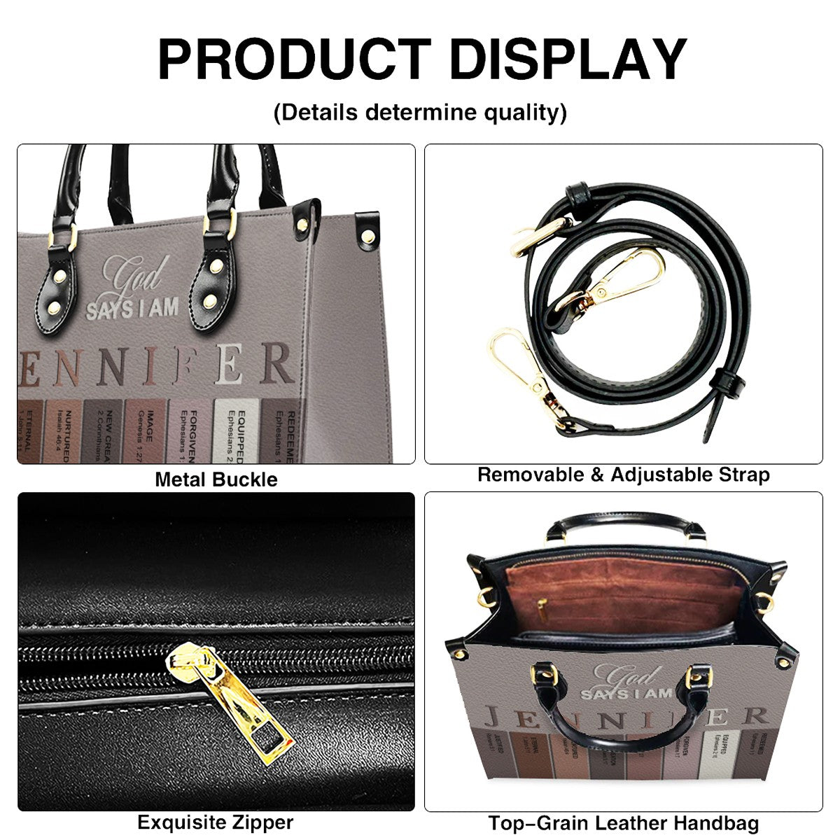 CHRISTIANARTBAG Personalized Leather Handbag Set with Custom [Name] & Bible Verses - Custom Gift for Women CAB01082526