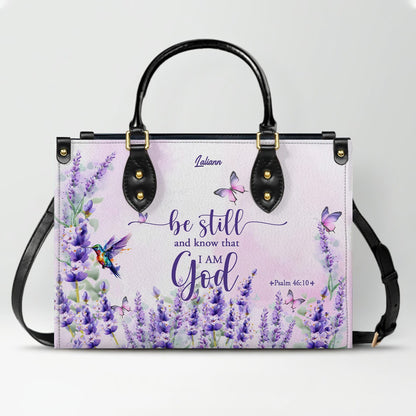 Custom Name Christian Leather Handbag with Matching Long Wallet - Scripture Verse Tote Bag, Inspirational Religious Gift for Women, Mother's Day CAB01042126