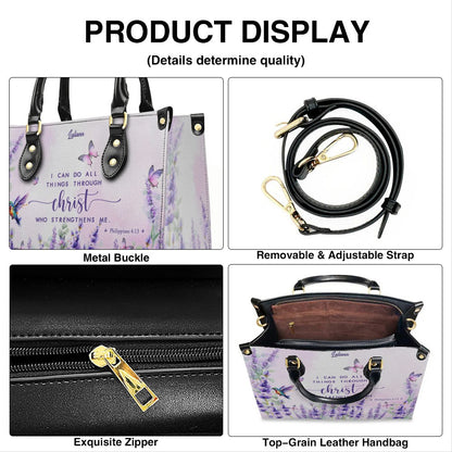 Custom Name Christian Leather Handbag with Matching Long Wallet - Scripture Verse Tote Bag, Inspirational Religious Gift for Women, Mother's Day CAB01042126