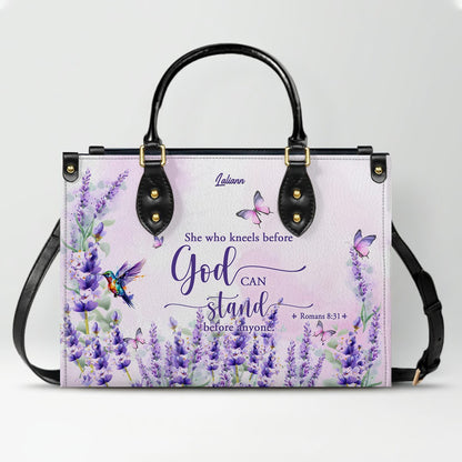 Custom Name Christian Leather Handbag with Matching Long Wallet - Scripture Verse Tote Bag, Inspirational Religious Gift for Women, Mother's Day CAB01042126