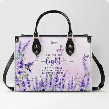 Custom Name Christian Leather Handbag with Matching Long Wallet - Scripture Verse Tote Bag, Inspirational Religious Gift for Women, Mother's Day CAB01042126