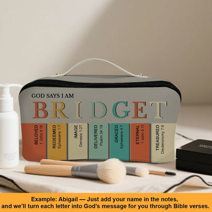 Personalized Christian Makeup Bag with Bible Verses – Custom Name Cosmetic Pouch by CHRISTIANARTBAG