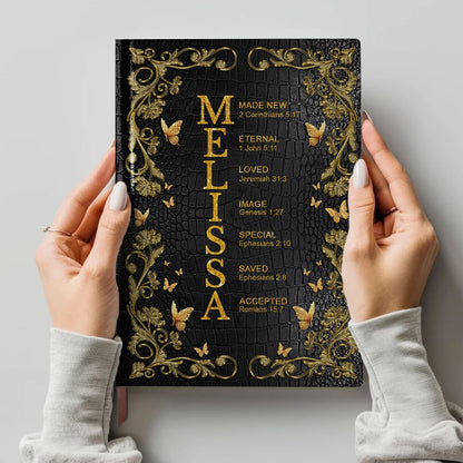 Custom Bible Verse & Name – Uncover the sacred meaning of your name | Personalized Leather Notebook