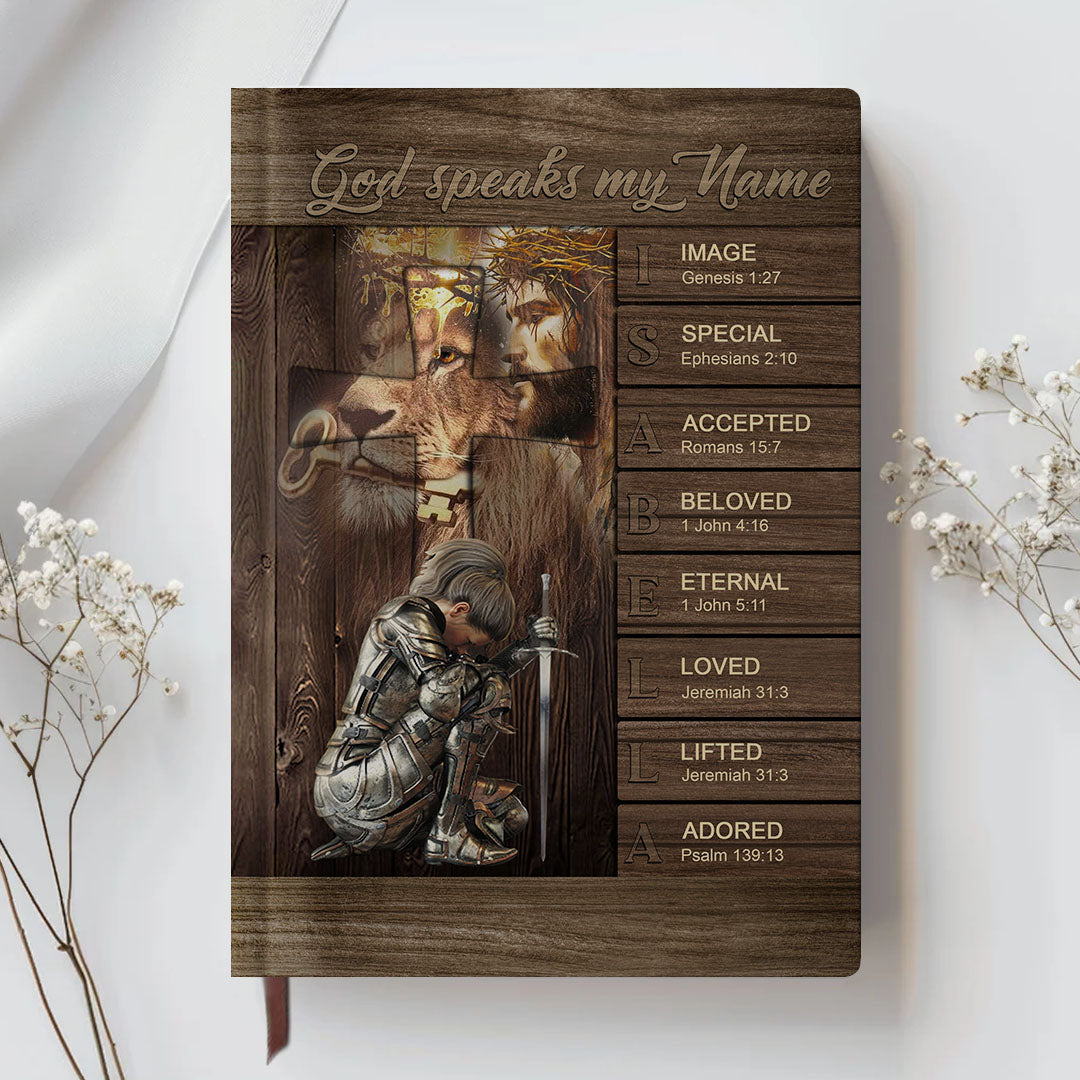 Personalized Leather Notebook – Custom Name & Skin Tone with Bible Verses for Each Letter | Christian Gift for Men & Women
