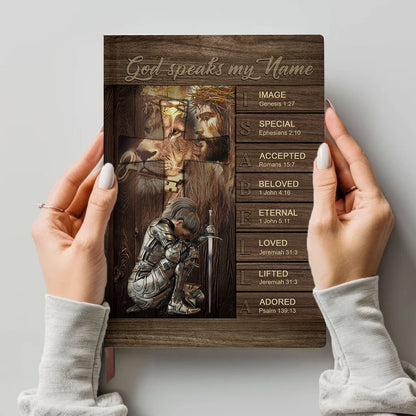 Personalized Leather Notebook – Custom Name & Skin Tone with Bible Verses for Each Letter | Christian Gift for Men & Women