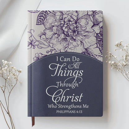 Personalized Leather Notebook for Women – Custom Bible Verse Purse and Name | CHRISTIANARTBAG Faith Journal