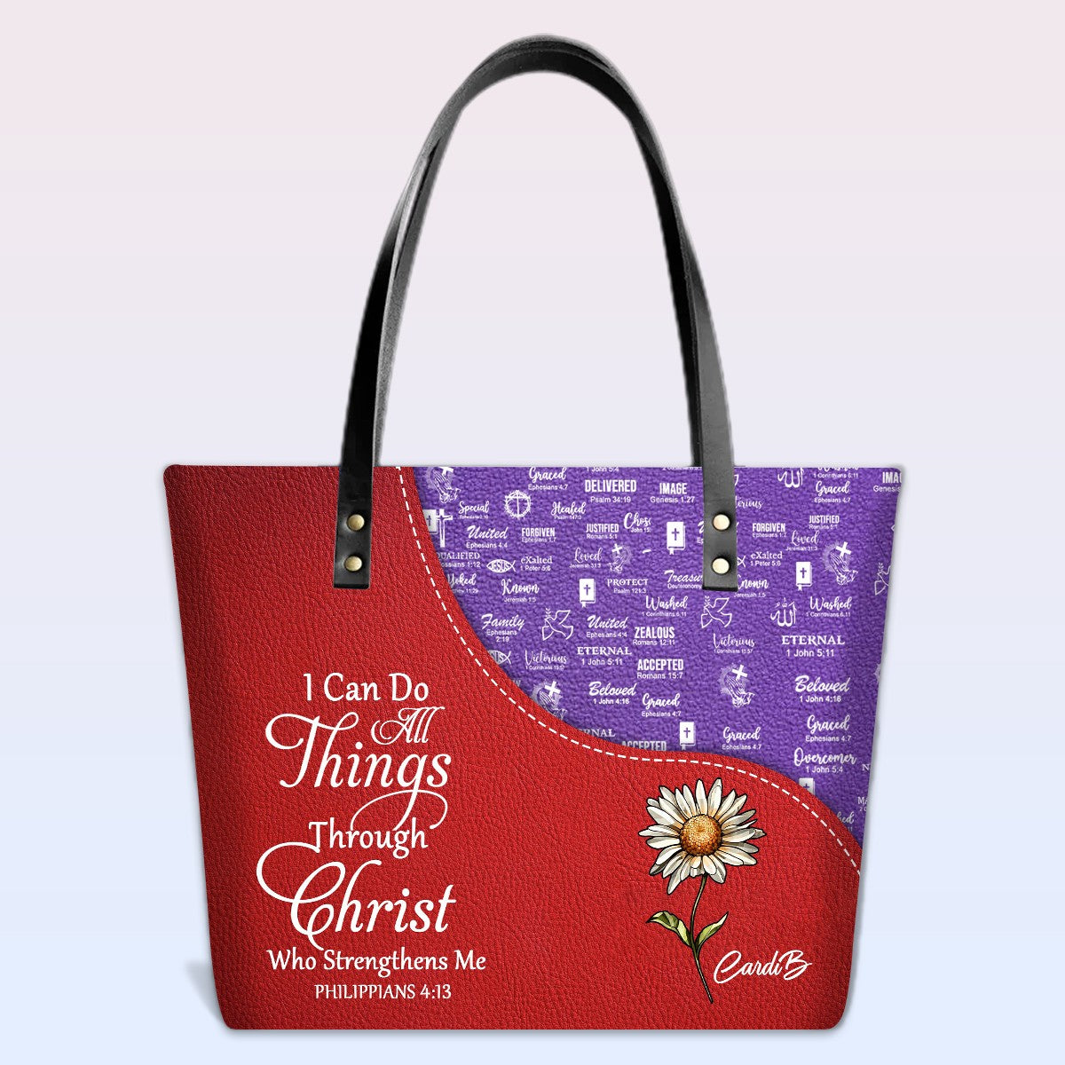 Personalized Leather Handbag – Christian Bible Verse Tote by CHRISTIANARTBAG | Faith-Inspired Gift for Women