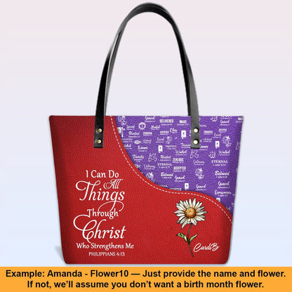 Personalized Leather Handbag – Christian Bible Verse Tote by CHRISTIANARTBAG | Faith-Inspired Gift for Women