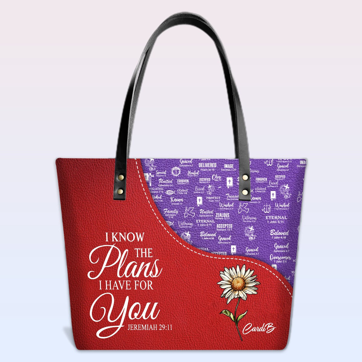 Personalized Leather Handbag – Christian Bible Verse Tote by CHRISTIANARTBAG | Faith-Inspired Gift for Women