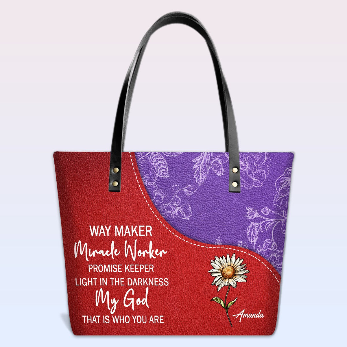 Personalized Leather Handbag – Christian Bible Verse Tote by CHRISTIANARTBAG | Faith-Inspired Gift for Women