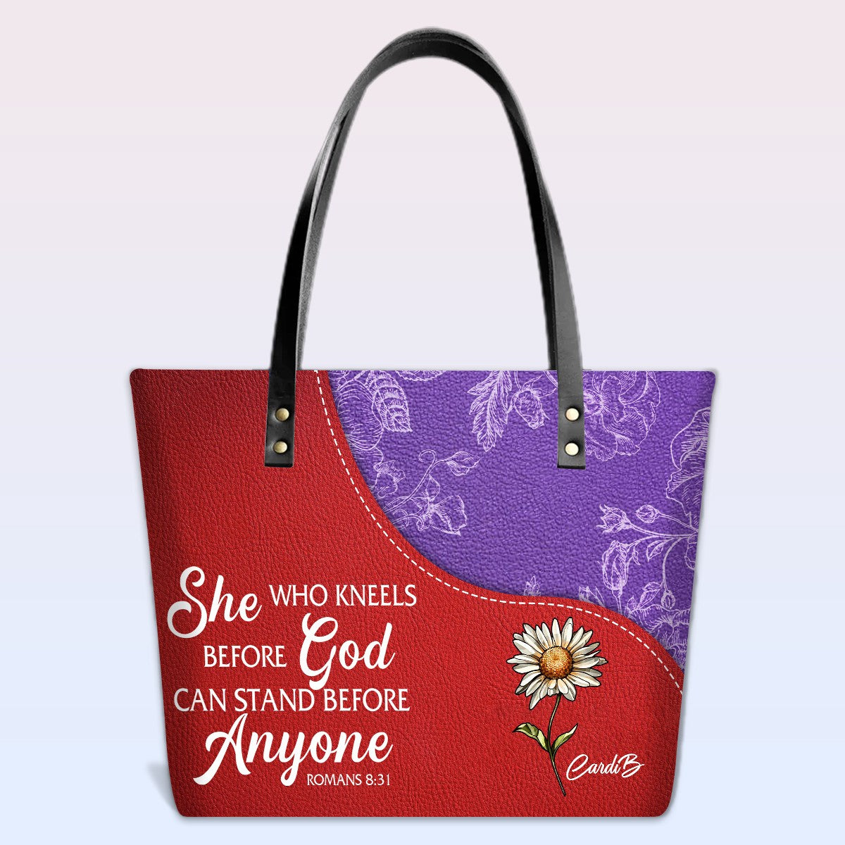 Personalized Leather Handbag – Christian Bible Verse Tote by CHRISTIANARTBAG | Faith-Inspired Gift for Women