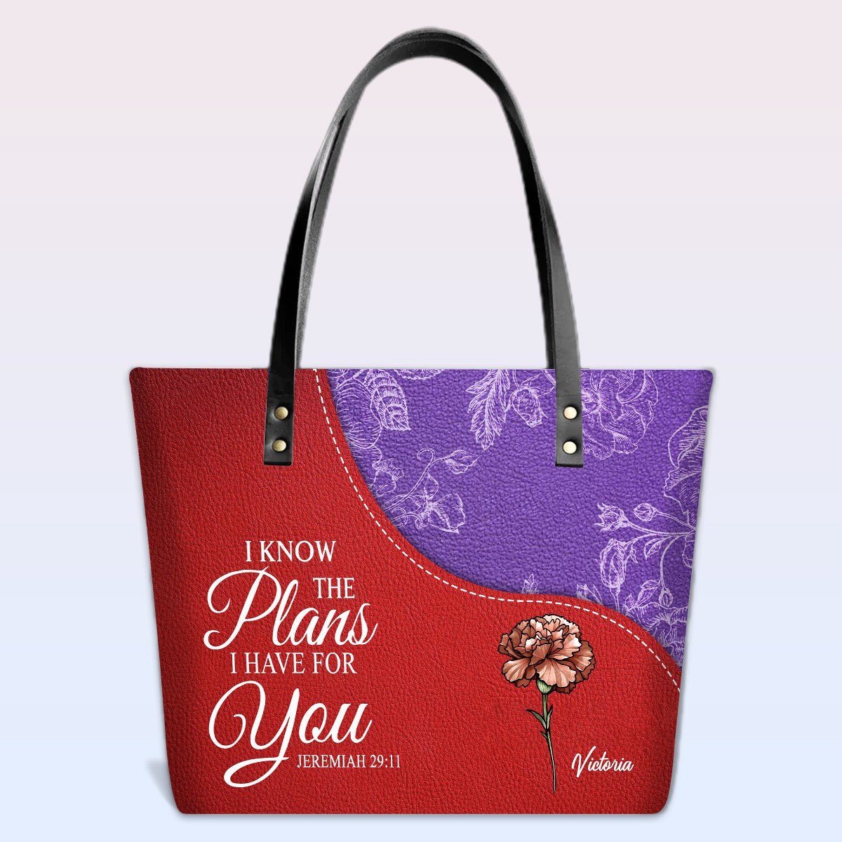 Personalized Leather Handbag – Christian Bible Verse Tote by CHRISTIANARTBAG | Faith-Inspired Gift for Women