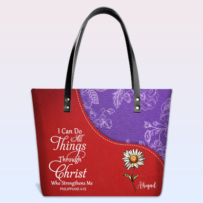 Personalized Leather Handbag – Christian Bible Verse Tote by CHRISTIANARTBAG | Faith-Inspired Gift for Women