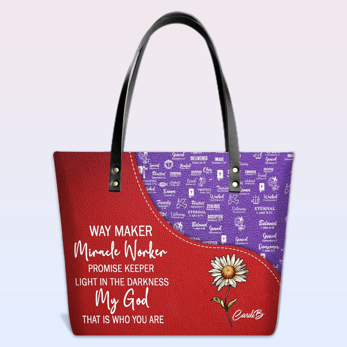 Personalized Leather Handbag – Christian Bible Verse Tote by CHRISTIANARTBAG | Faith-Inspired Gift for Women