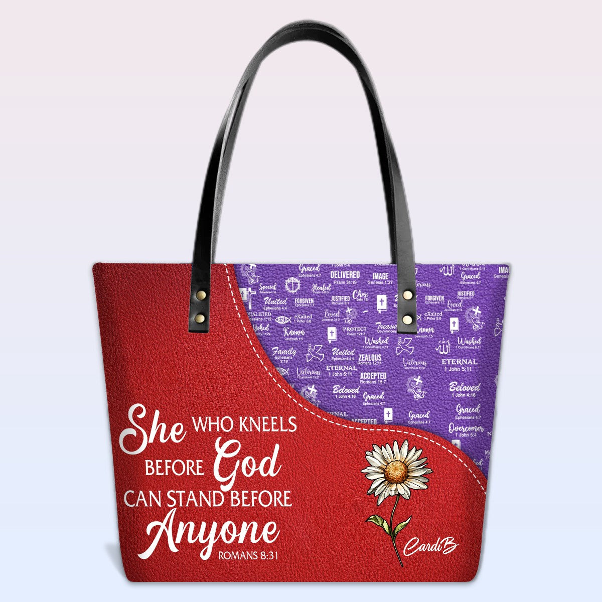 Personalized Leather Handbag – Christian Bible Verse Tote by CHRISTIANARTBAG | Faith-Inspired Gift for Women