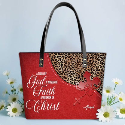 Personalized Christian Leather Tote Bag Luxury – Bible Verse Handbag by CHRISTIANARTBAG