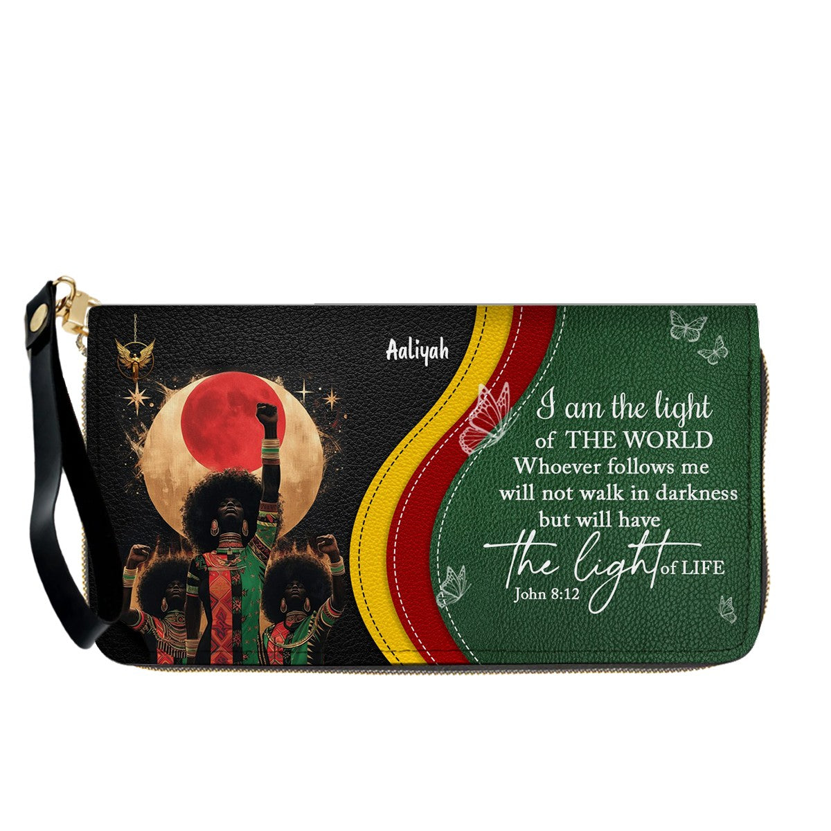 Set - Personalized Christian Leather Handbag & Wallet | Custom Bible Verse Faith Gift for Women by CHRISTIANARTBAG