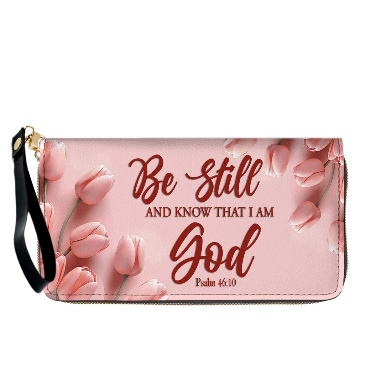 Personalized Leather Handbag for Women – Custom Name Christian Bible Verse Purse – Floral Pink Tulip Scripture Bag – Gift by CHRISTIANARTBAG CAB 022726