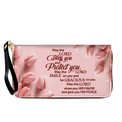 Personalized Leather Handbag for Women – Custom Name Christian Bible Verse Purse – Floral Pink Tulip Scripture Bag – Gift by CHRISTIANARTBAG CAB 022726