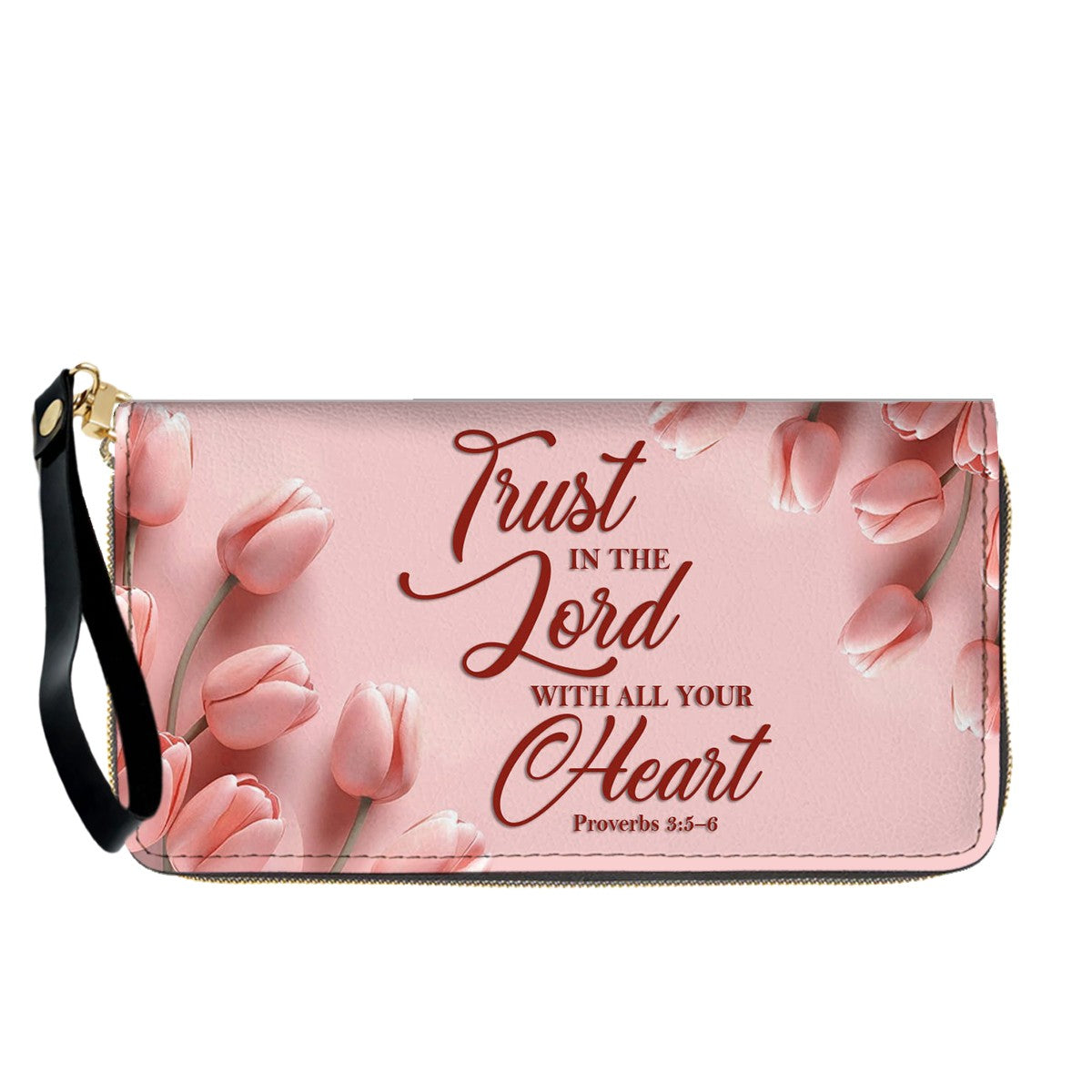 Personalized Leather Handbag for Women – Custom Name Christian Bible Verse Purse – Floral Pink Tulip Scripture Bag – Gift by CHRISTIANARTBAG CAB 022726