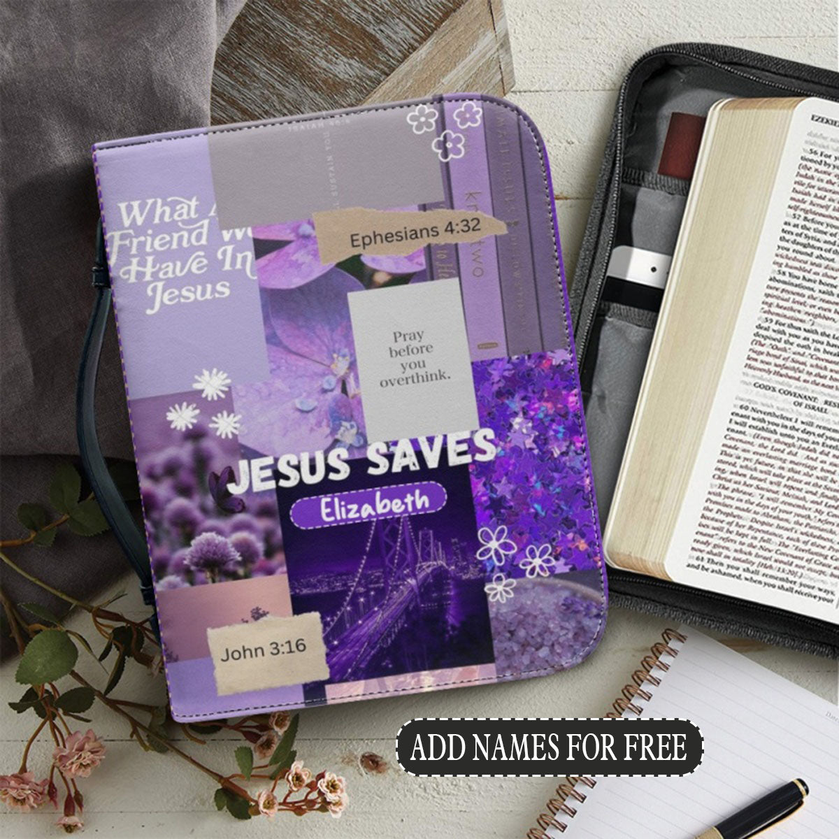 Christianartbag Bible Cover, My Bible Affirmations Personalized Bible Cover, Personalized Bible Cover, Purple Bible Cover, Christmas Gift, CABBBCV03160823. - Christian Art Bag