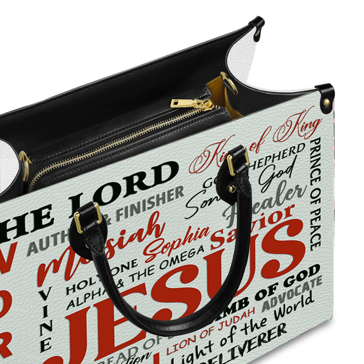 Christianartbag Handbags, Jesus The Lord King Of King Leather Handbag, Vintage hand-woven southwest lacing design Leather Handbag, Gifts for Women, CABLTB03131023. - Christian Art Bag