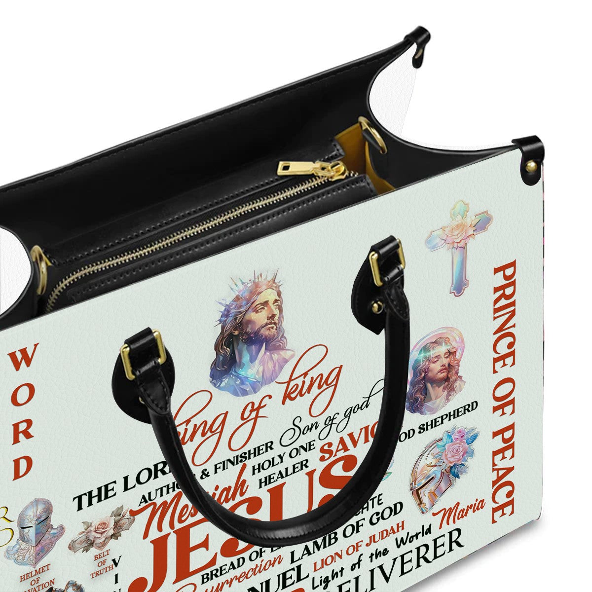 Christianartbag Handbags, Jesus The Lord King Of King Leather Handbag, Handbag Design, Personalized Leather Handbag, Gifts for Women, CABLTB01051123. - Christian Art Bag