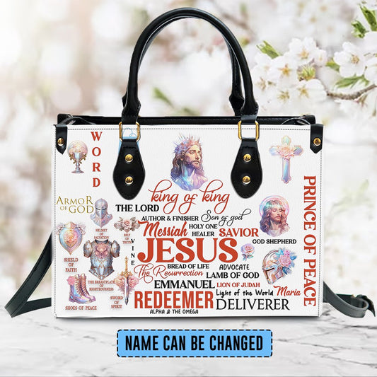 Christianartbag Handbags, Jesus The Lord King Of King Leather Handbag, Handbag Design, Personalized Leather Handbag, Gifts for Women, CABLTB01051123. - Christian Art Bag