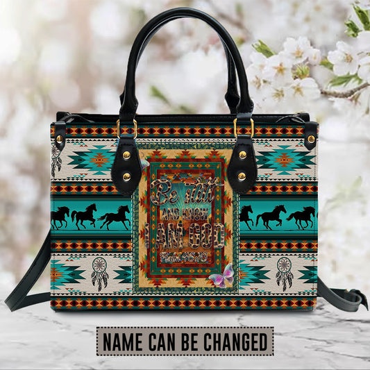 Christianartbag Handbags, Be Still And Know I Am GOD Leather Handbag, Southwest Native American embroidery Handbag, Gifts for Women, CABLTB01091023. - Christian Art Bag