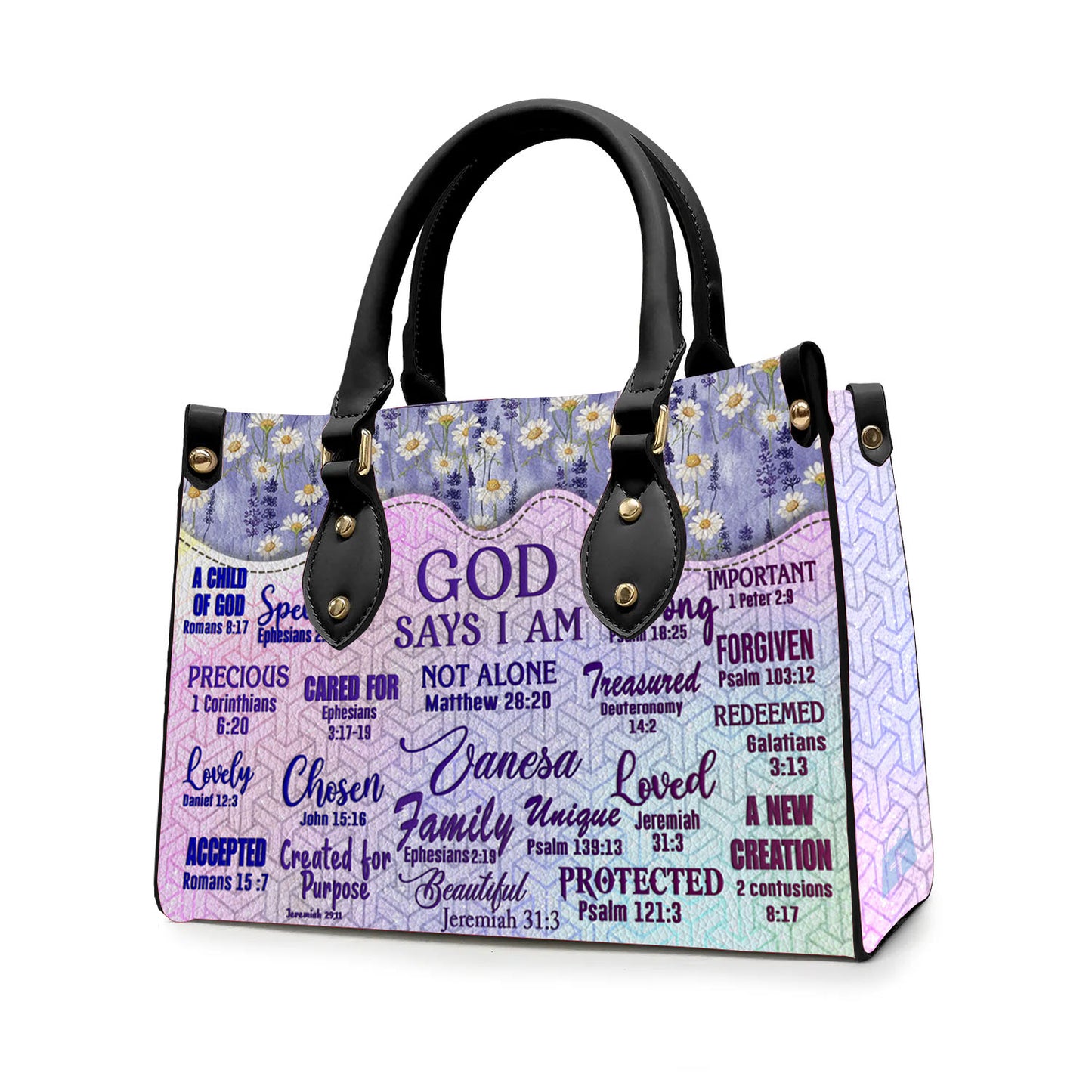 Christianartbag Handbags, God Says I Am, Handbag Design, Monogram Leather Handbag, Gifts for Women, CABLTB231223. - Christian Art Bag