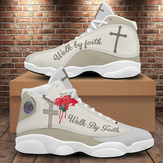 Christianartbag Shoes, Walk By Faith Christian Basketball Shoes, Personalized Shoes, Christian Gift, Jesus Shoes, CABSH05121223. - Christian Art Bag