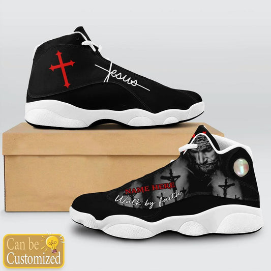 Christianartbag Shoes, Black Cross Walk By Faith Jesus Christian Shoes, Personalized Shoes, Christian Gift, Jesus Shoes, CABSH03121223. - Christian Art Bag