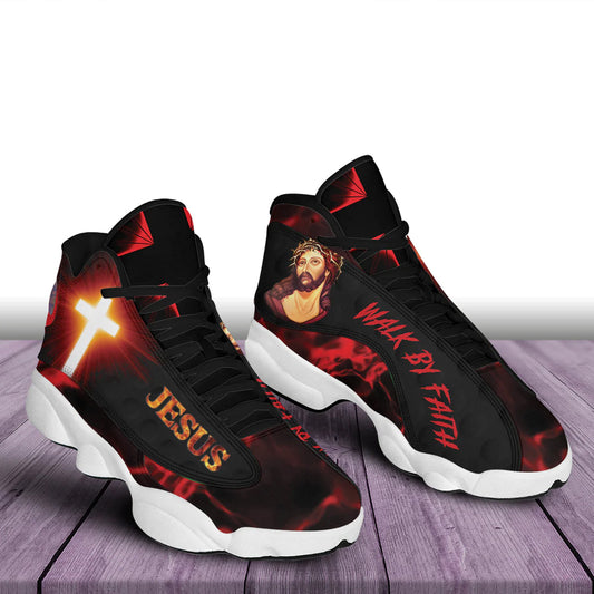 Christianartbag Shoes, Walk By Faith Jesus and Cross Art Christian Shoes, Personalized Shoes, Christian Gift, Jesus Shoes, CABSH12121223. - Christian Art Bag